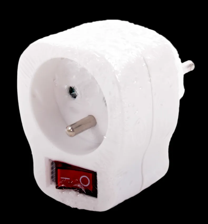 Eenwegstekker met schakelaar wit 1 x 16 A