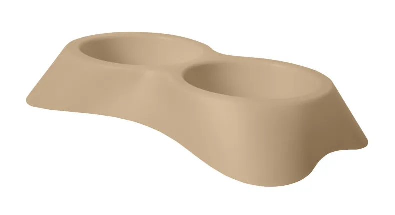 Eetpot dubbel Nuvola bruin 20 x 35 x 6 cm