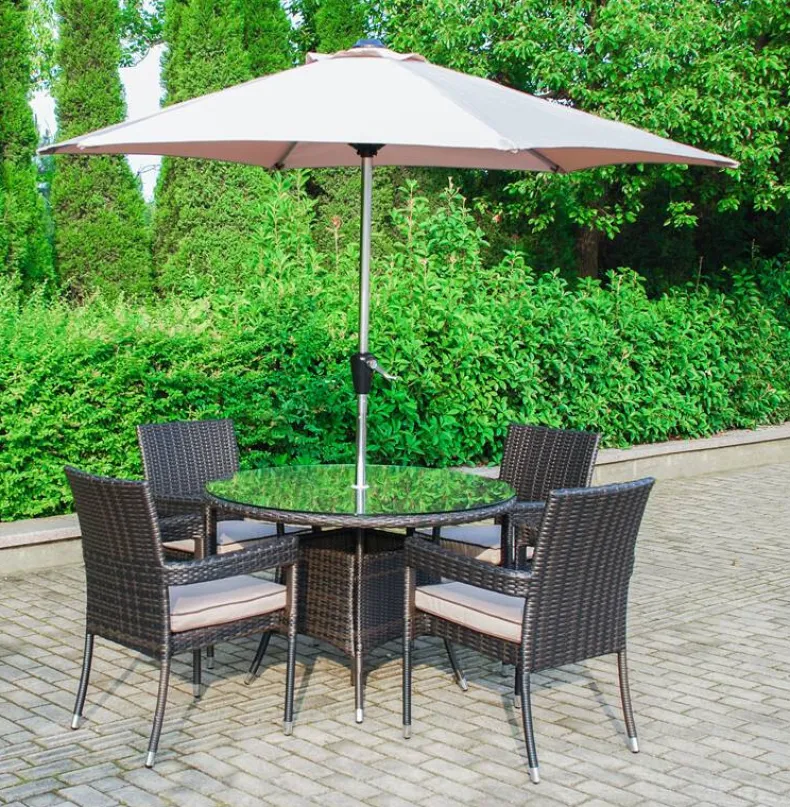 Eetset Rhodos in wicker bruin