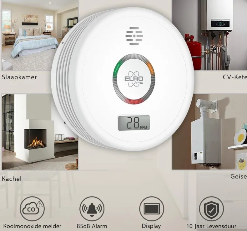 ELRO PRO PK4910 Design Koolmonoxidemelder met 10 jaar batterij