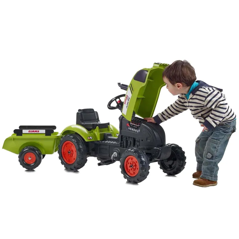Falk Claas tractor met aanhangwagen groen