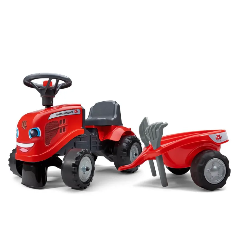 Falk looptractor Massey Ferguson met aanhangwagen