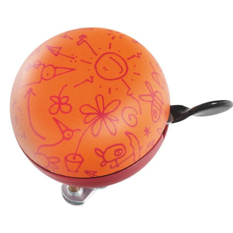 Fietsbel Graffiti 60 mm oranje