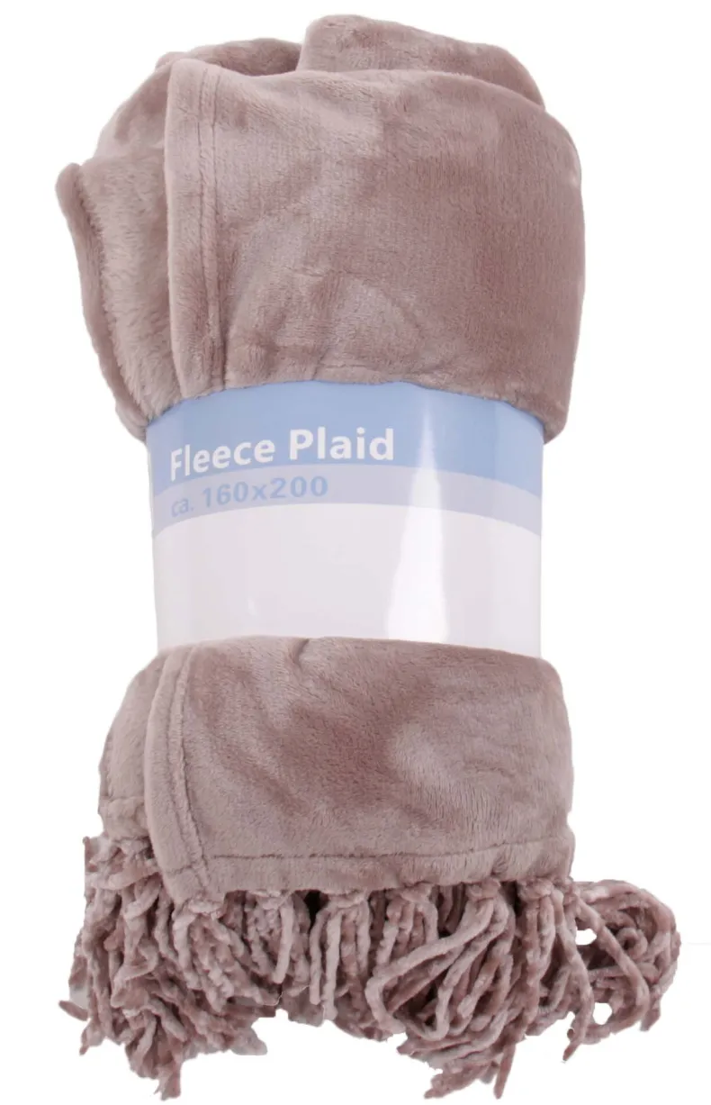 Fleece plaid taupe 160 x 200 cm