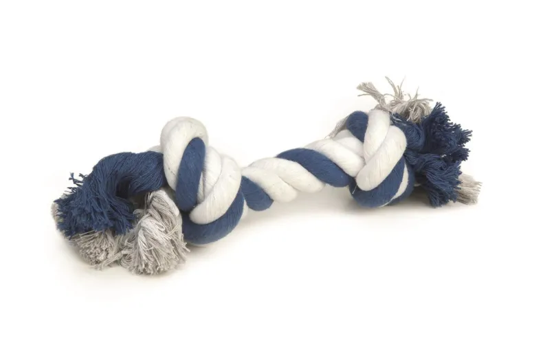 Flossytoy rood / blauw 2 knopen 300 g