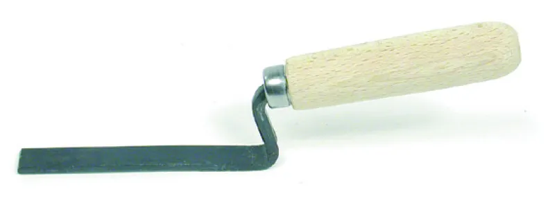 Gesmeed voegijzer 15 mm met handgreep in hout