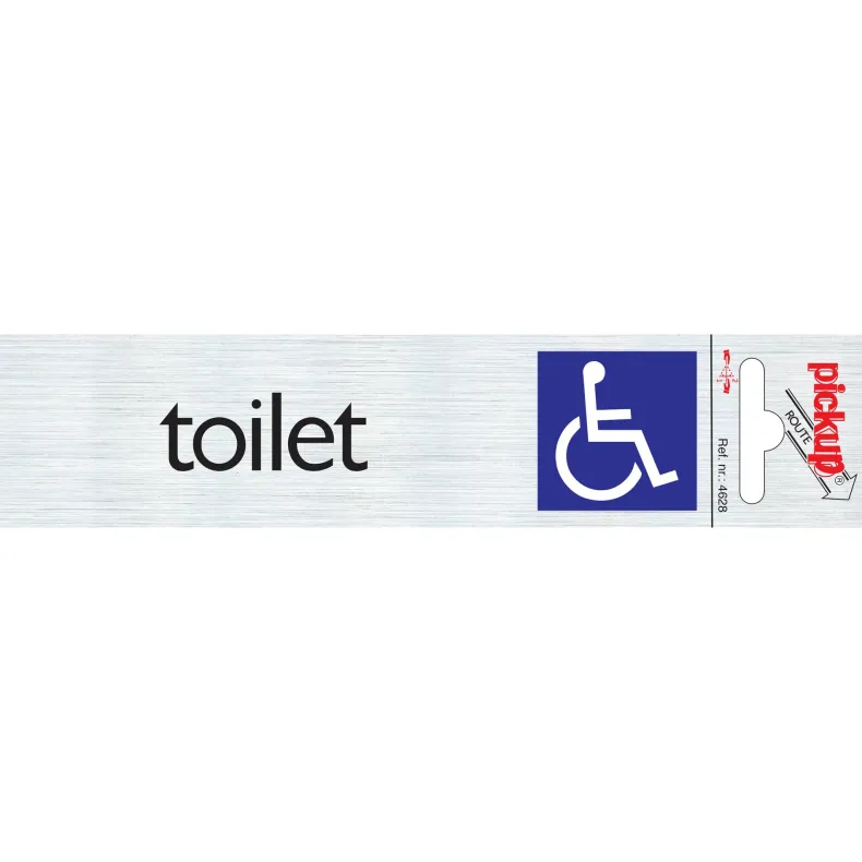 Pictogram toilet + rolstoel aluminium 6,5 x 4,4 cm