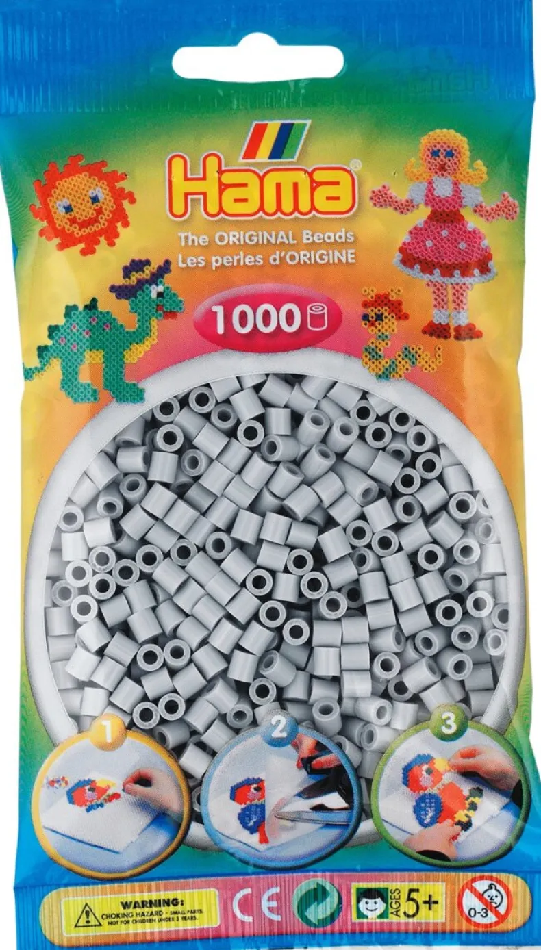 Hama 1000st strijkparels lichtgrijs