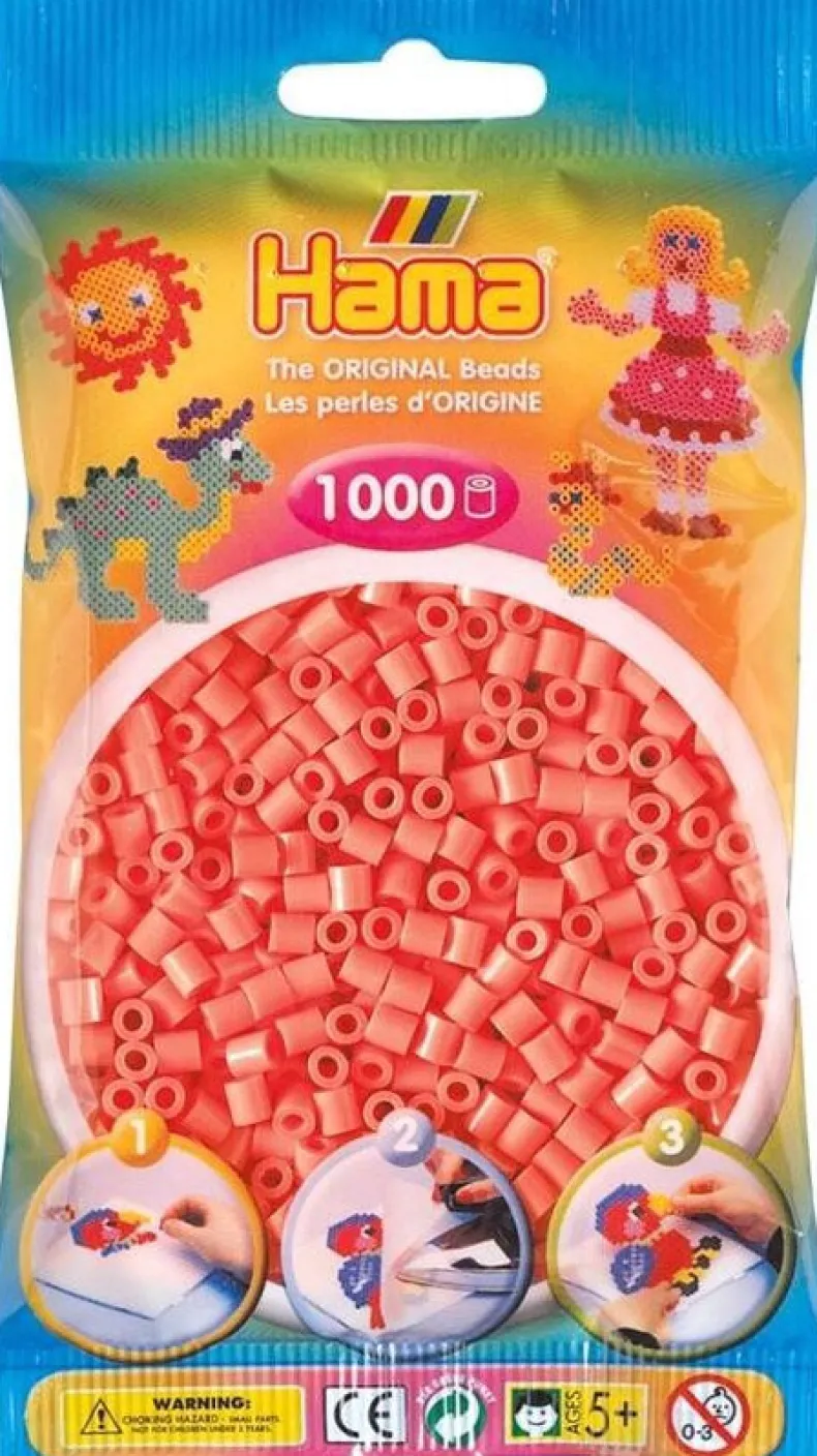 Hama 1000st strijkparels rood pastel