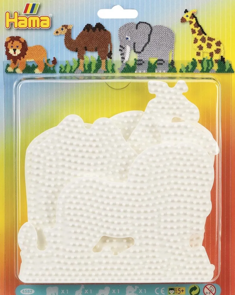 Hama strijkparels grondplaten 4 stuks dieren