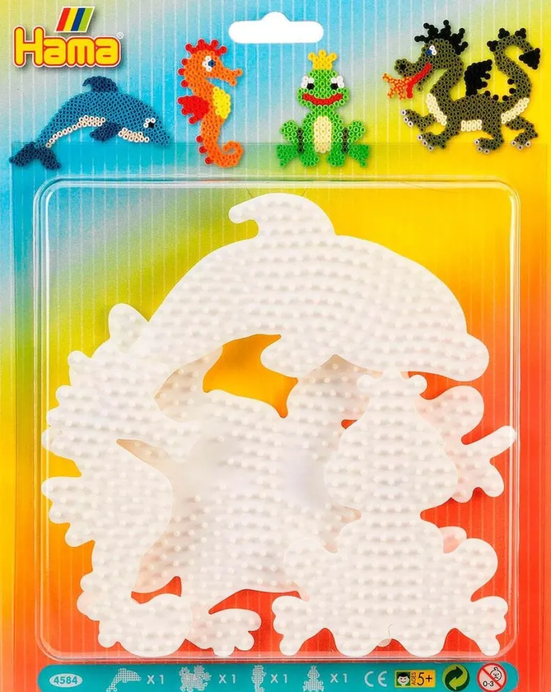 Hama strijkparels grondplaten 4 stuks zeedieren