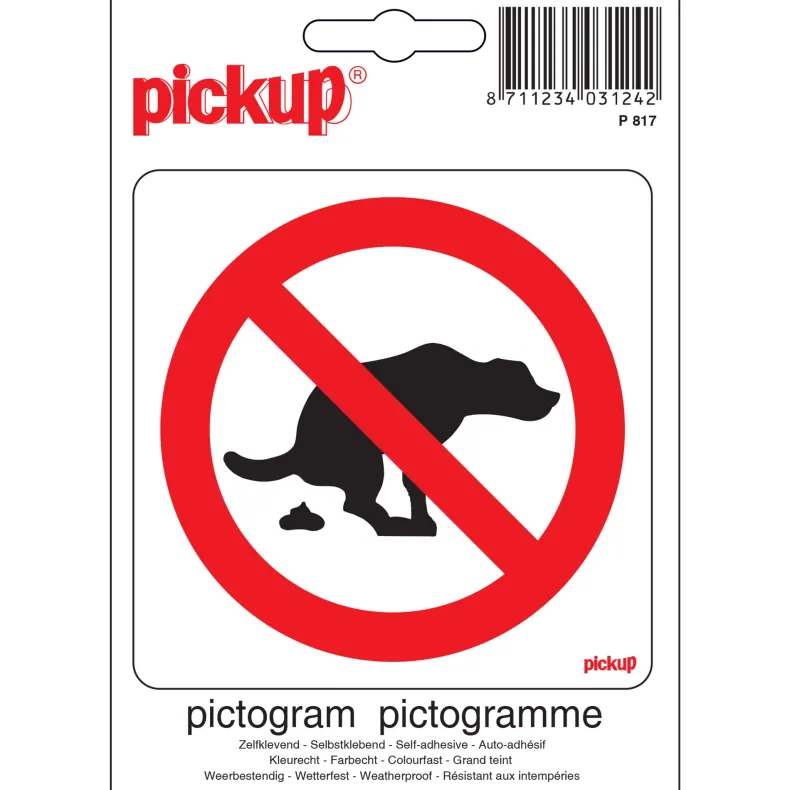 Pictogram geen hondenpoep 10 x 10 cm