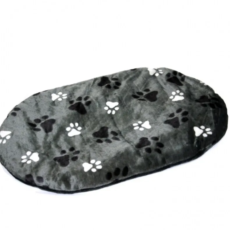 Hondenkusen ovaal grijs voetprint 86 x 56 x 5 cm