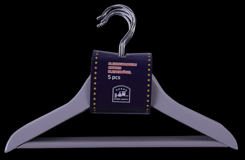 Houten hanger kind grijs 5 stuks