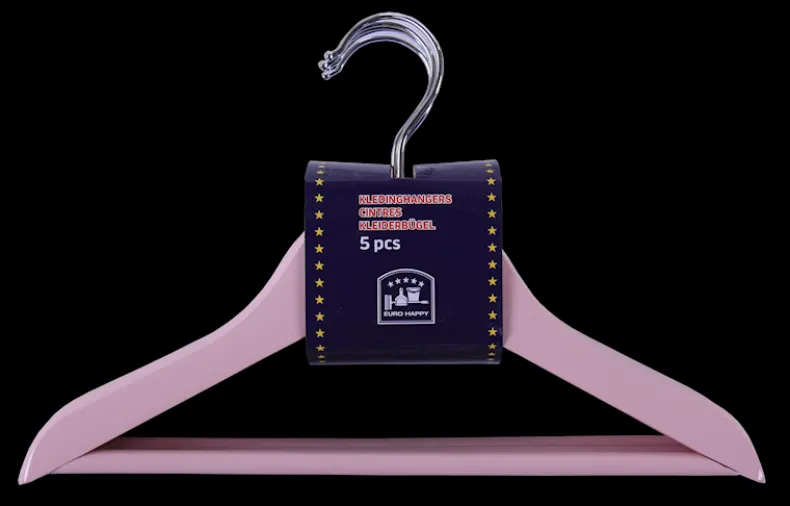 Houten hanger kind roze 5 stuks