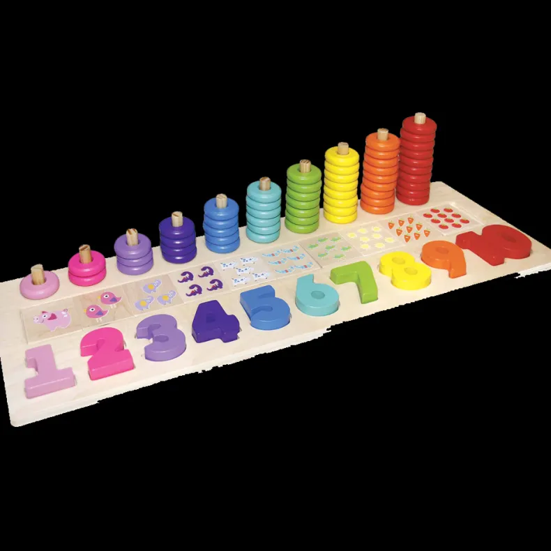 Houten stapel- en telset