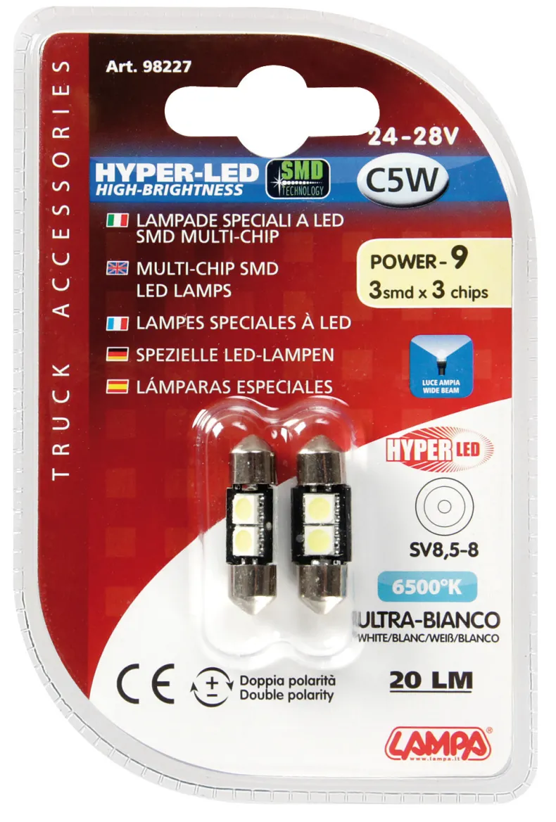 HYPER-LED C5W 2 SMD 9x31 mm