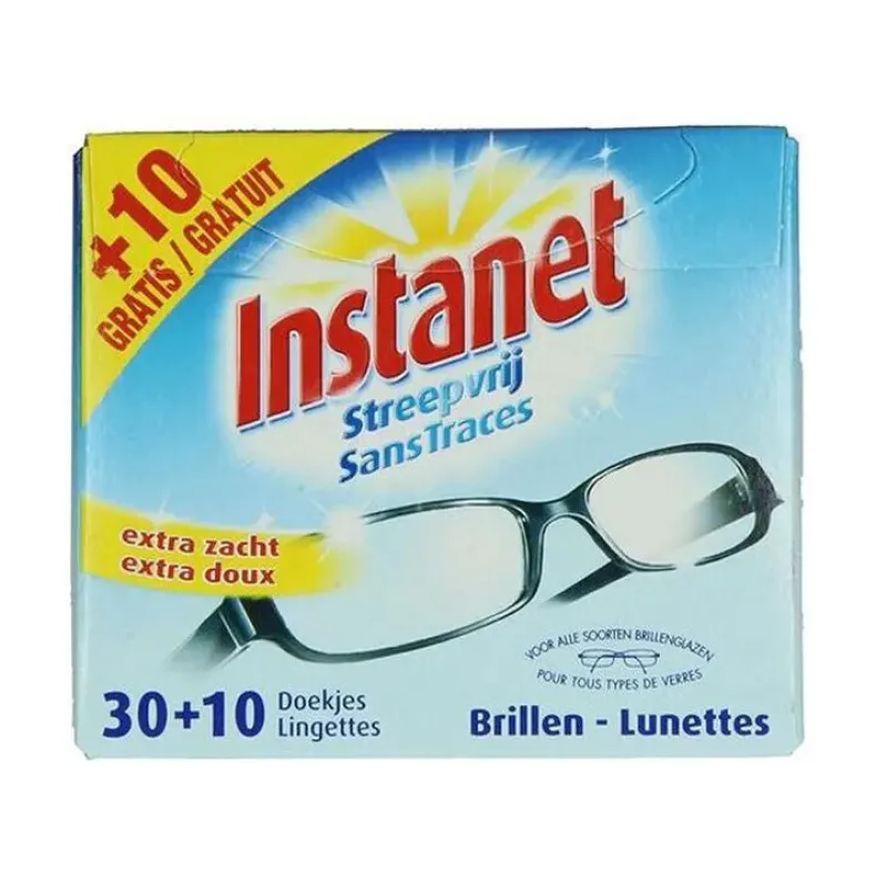 Instanet brillendoekjes streepvrij 30+10