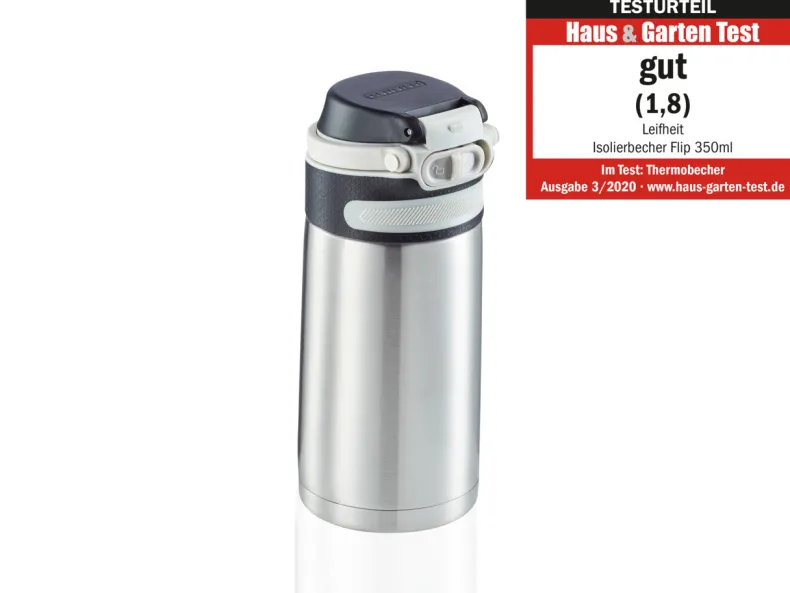 Isoleerbeker Flip 350ml silver