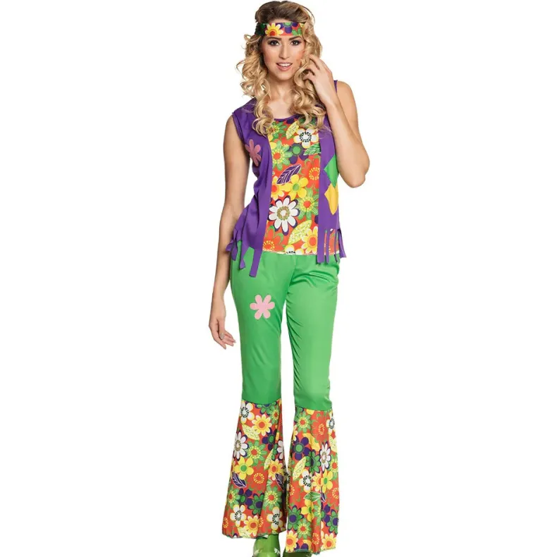 Kostuum Woodstock Hippie Vrouw - M