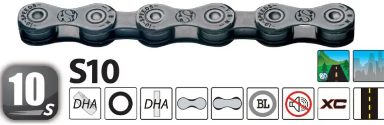 Ketting zilver 10 versnellingen