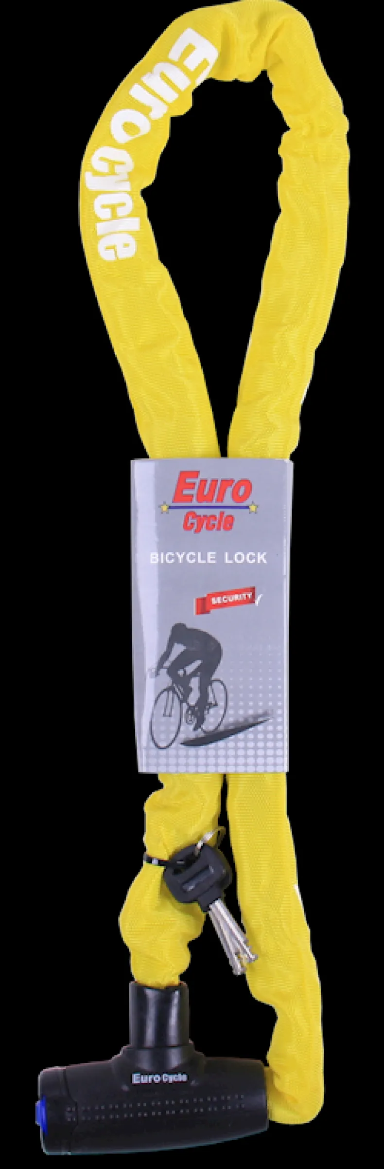 Kettingslot met sleutel geel 8 x 1200