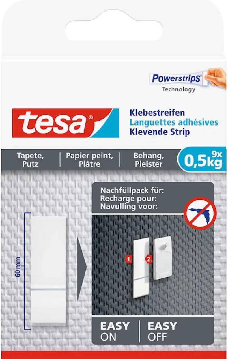 Klevende strips behang en pleisterwerk (9 stuks) 0,5 kg