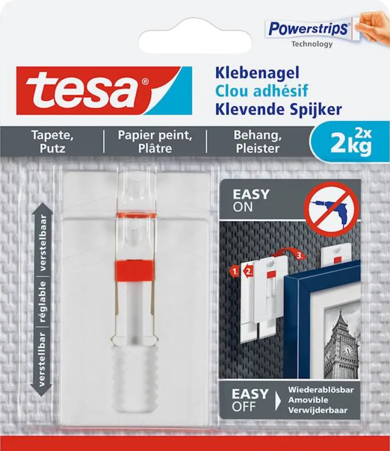 Klevende strips behang en pleisterwerk (2 stuks) 2 kg