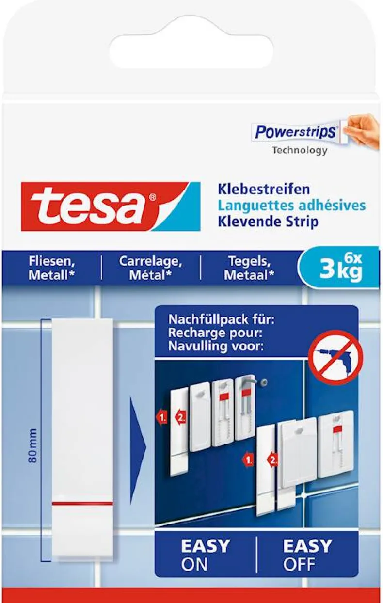 Klevende strips tegels & metaal (6 stuks) 3 kg