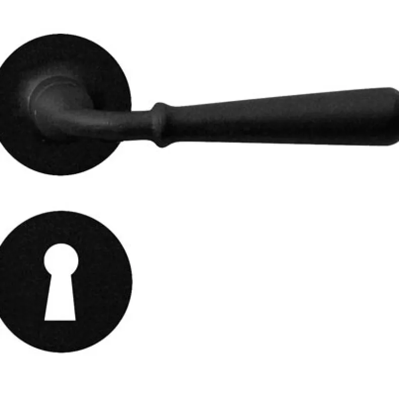 Kruk + rozet + sleutelplaat ijzer zwart