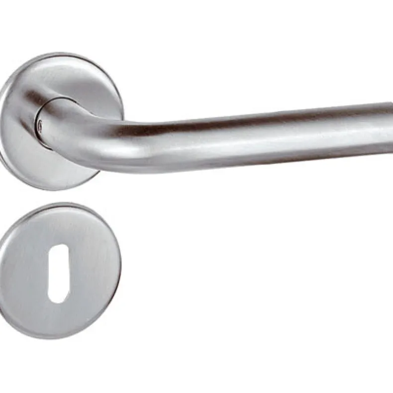 Kruk inox met rozet en sleutelplaat