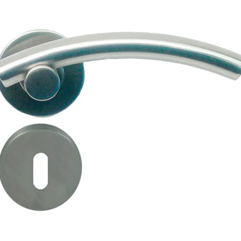 Kruk inox met rozet en sleutelplaat