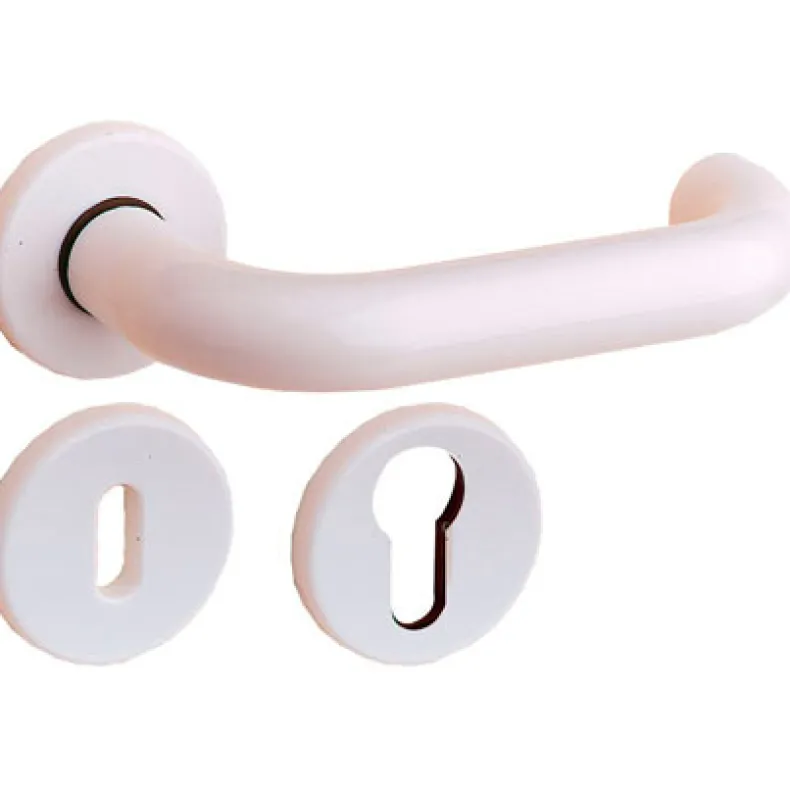 Kruk met rozet en sleutelplaat wit