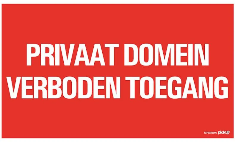 Pictogram privaat domein 33 x 20 cm