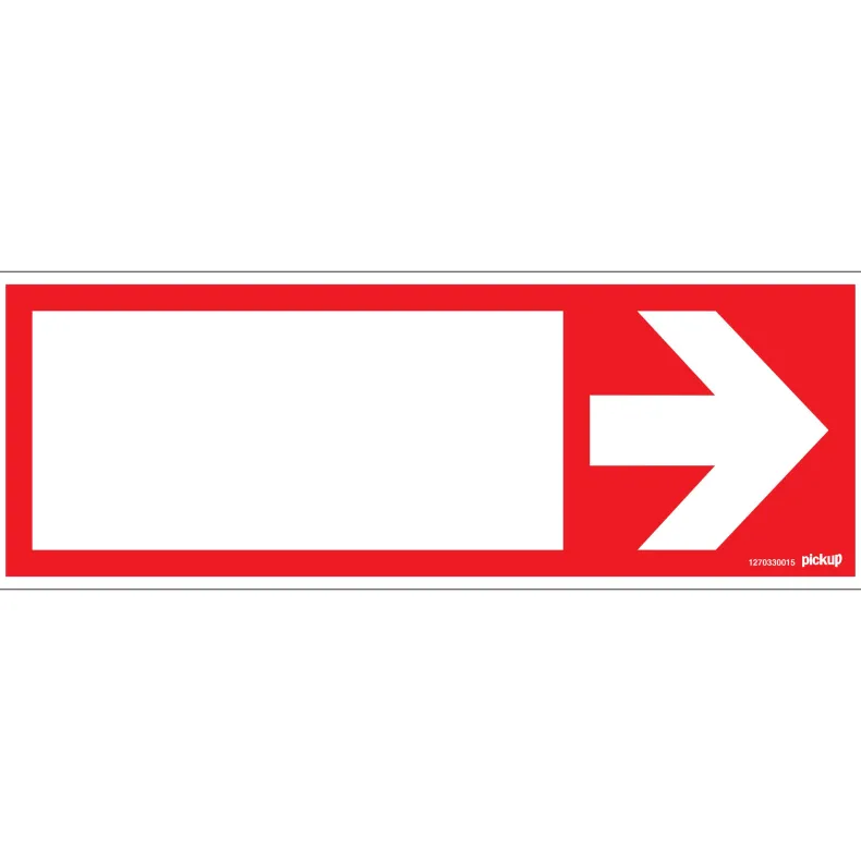 Pictogram rood met pijl 33 x 12 cm