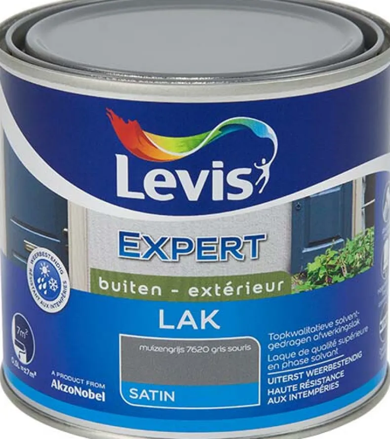 Lak expert satin muizengrijs 0,5 L