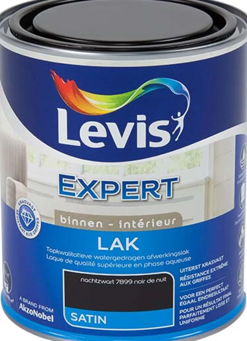 Lak regular satin nachtzwart 750 ml