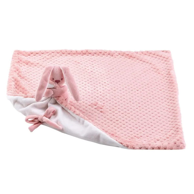 Lapidou Doudou Deken Oud roze/Wit 50x50 cm