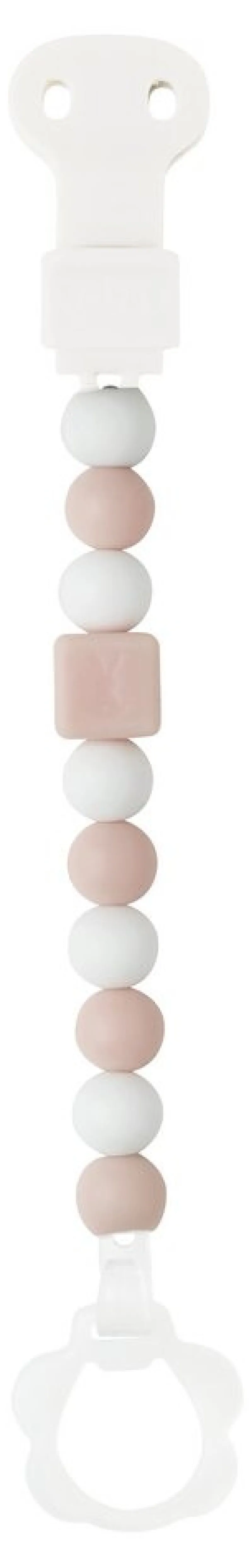 Lapidou Silicone Fopspeenhouder lichtroze - wit