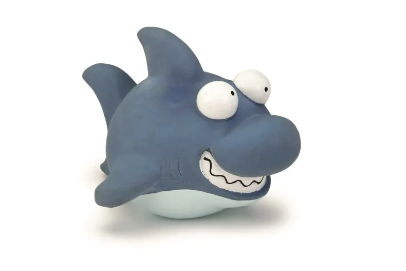 Latex hondenspeeltje sharky blauw