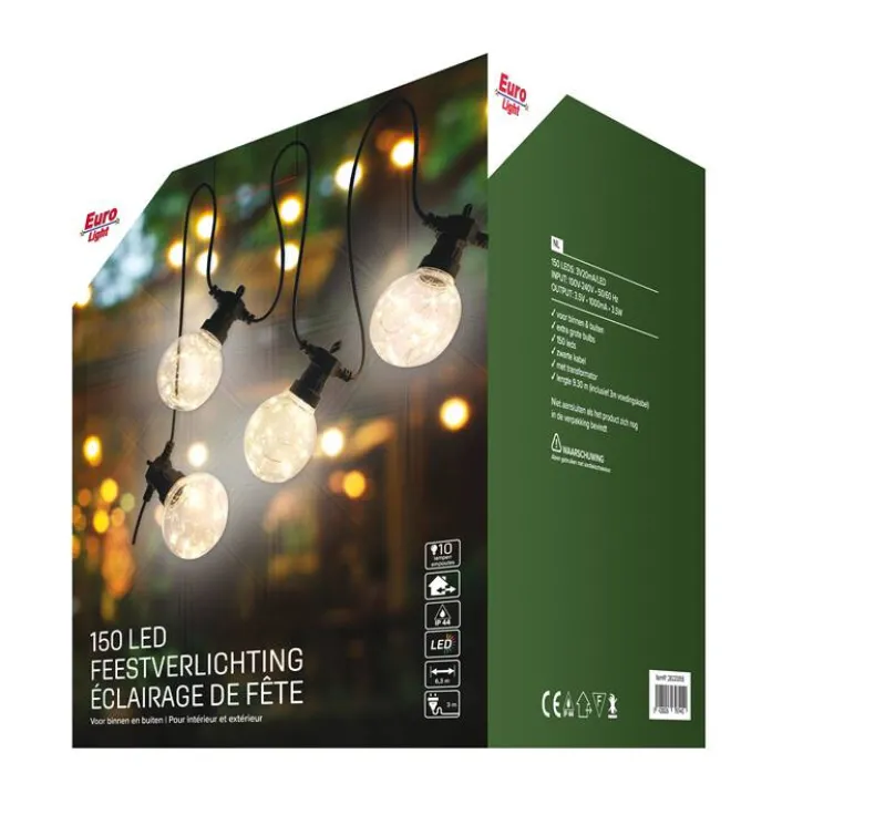 LED Feestverlichting - 10 grote lampen - Warm Wit