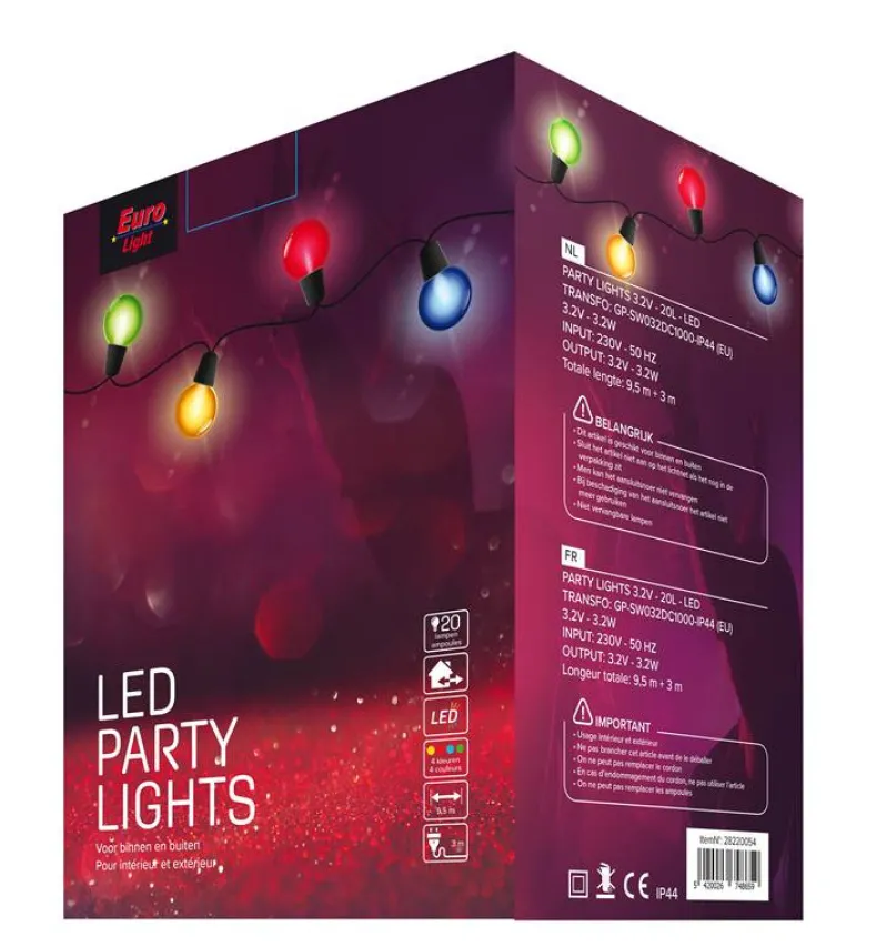 LED Feestverlichting 20 lampjes multicolor