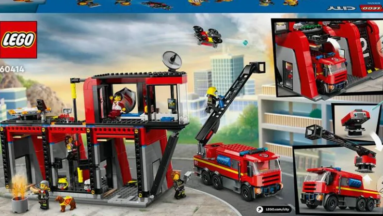 LEGO City 60414 Brandweerkazerne en brandweerauto