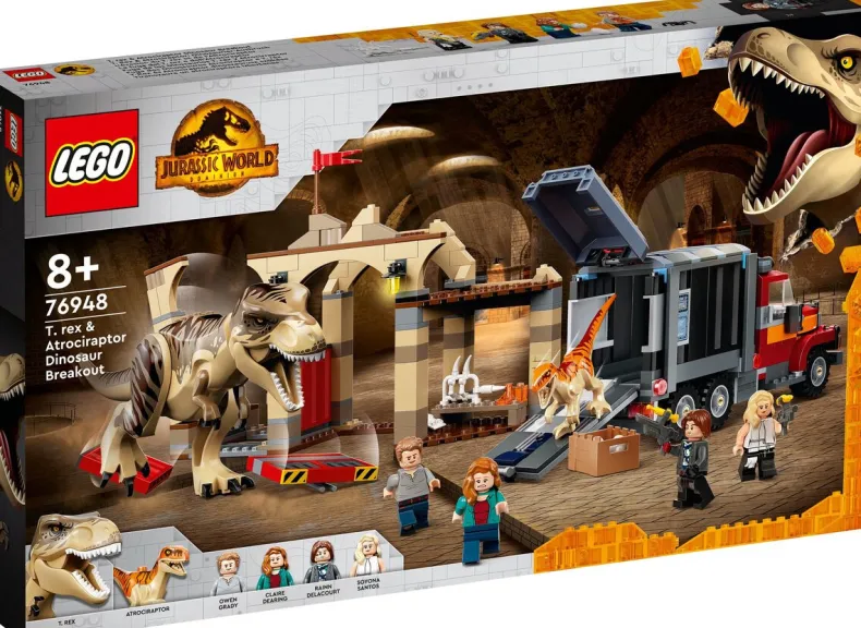LEGO Jurassic World 76948 T. Rex & Atrociraptor Dinosaurus Ontsnapping