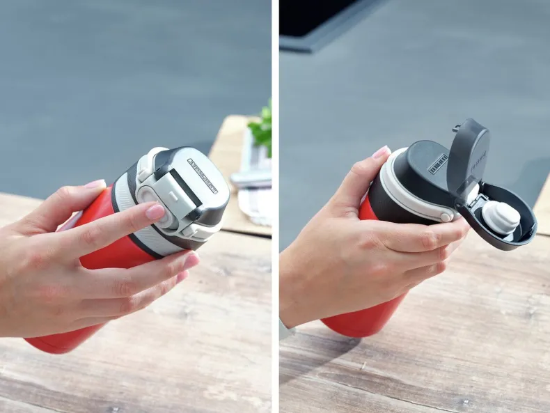 Leifheit thermosbeker Flip 350ml rood