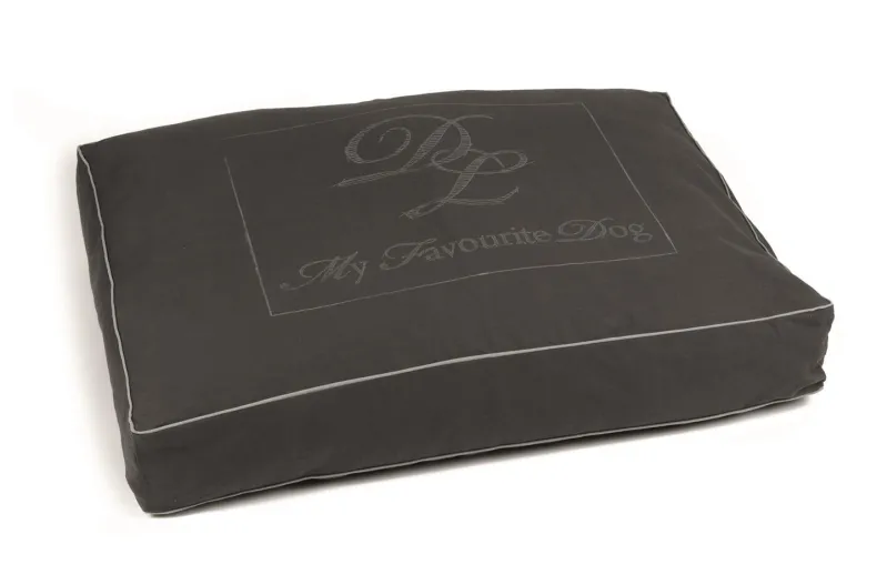 Ligkussen script grijs 100 x 70 x 15 cm