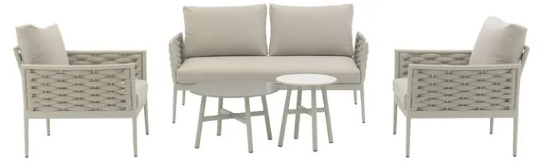 Loungeset Rope Janiek - Aluminium - Beige