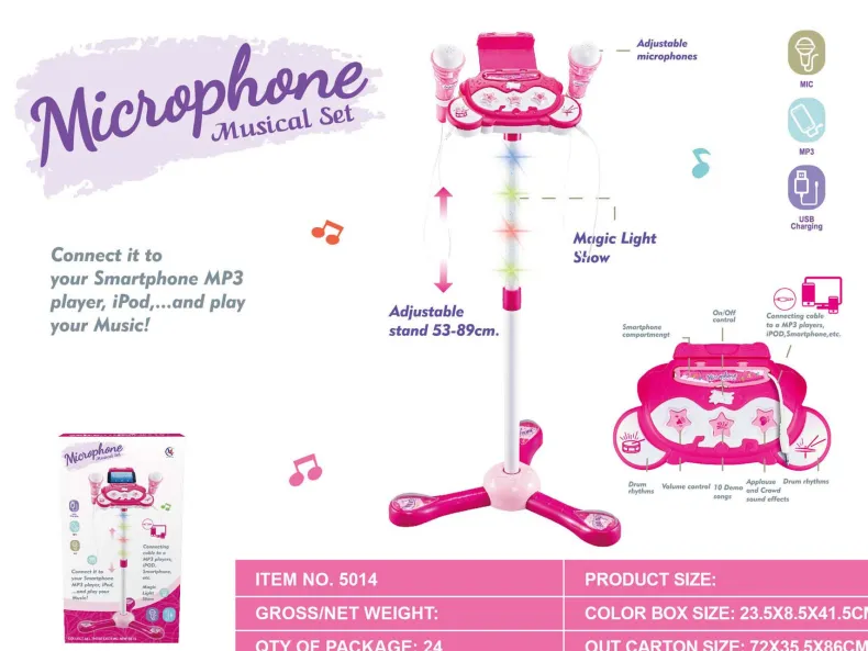 Microfoon met Standaard - Roze