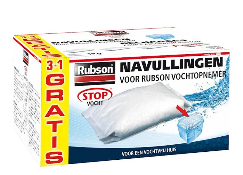 Navulling vochtopnemer 1 kg 3 + 1 gratis