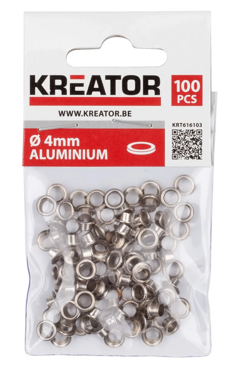 Oogjes aluminium 4 mm 100 stuks